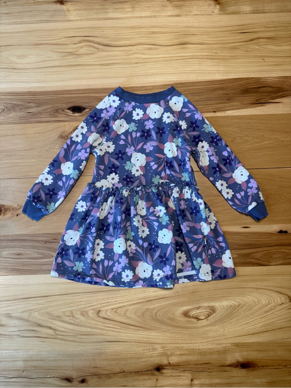 Little Sleepies Purple Floral Long Sleeve Knit Dress